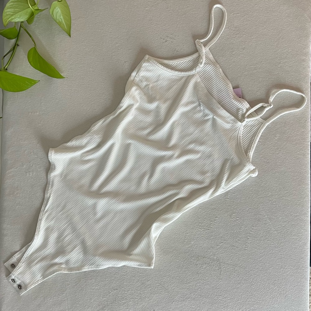 Wild Fable Ribbed adjustable strap Bodysuit White S - Brand New with Tags